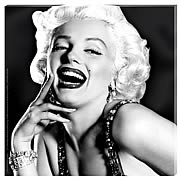 Marilyn Monroe Laughing Portrait Small Stretched Canvas
